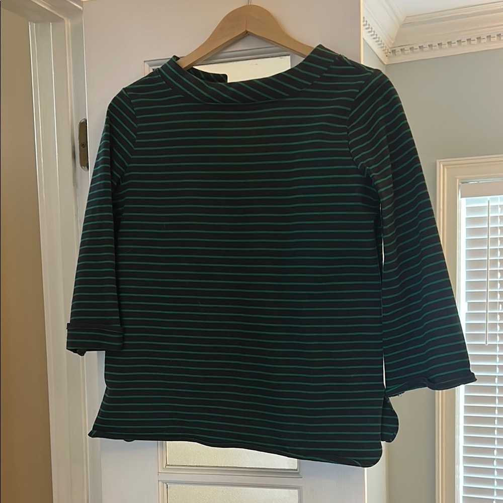 Ann Mashburn Green Striped Women's Top